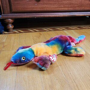 NWT Ty Beanie Buddies Collection "Lizzy" The Multicolored Lizzard Stuffed Animal